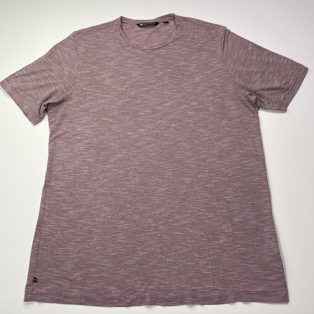 Travis Mathew T Shirt Men’s XXL Striped Short Sleeve Red Purple